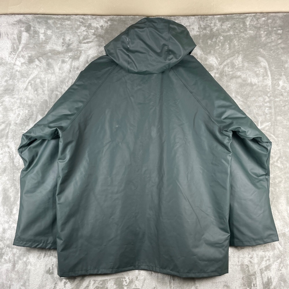 Helly Hansen Rain Jacket Mens M Green Mandal Quilted Lined Hooded Waterproof - Picture 2 of 13